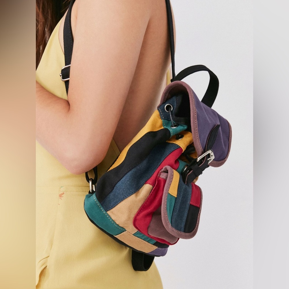 Urban Outfitters Colorful Patchwork canvas mini Backpack